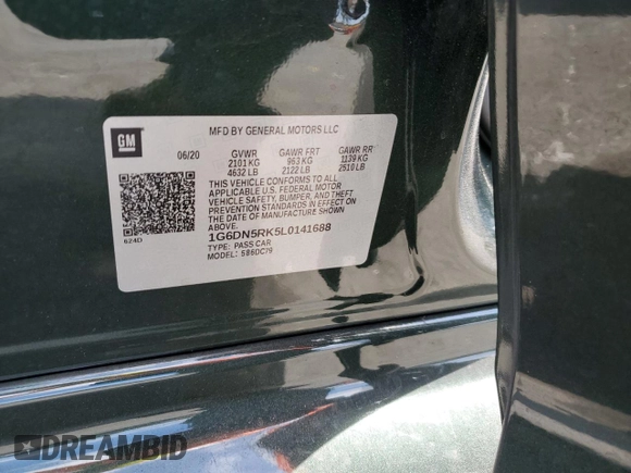 2020 Cadillac CT5 Premium Luxury z VIN 1G6DN5RK5L0141688, wystawiony jako Copart lot #54992665 z przebiegiem 66 058 mil mil oraz Nie do naprawy • Non repairable. Historia ofert i sprzedaży dostępna na DreamBid. Obrazek 12.