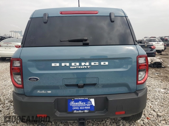 2023 Ford Bronco Sport Big Bend with VIN 3FMCR9B6XPRD35278, listed as a Copart auction lot 59750365 with Not provided miles and Clean title. Bid and sale history available at DreamBid. Image 6.