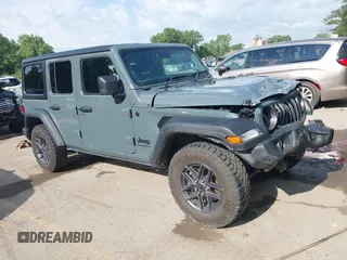 2024 Jeep Wrangler Sport z VIN 1C4PJXKN8RW274554, wystawiony jako IAAI lot #42607876 z przebiegiem 28 622 mil mil oraz . Historia ofert i sprzedaży dostępna na DreamBid. Obrazek 1.