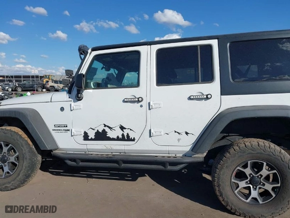 2018 Jeep Wrangler JK Unlimited Sport S with VIN 1C4BJWDG8JL908180, listed as a IAAI auction lot 41377025 with 70,209 mi miles. Bid and sale history available at carsss.com. Image 15.