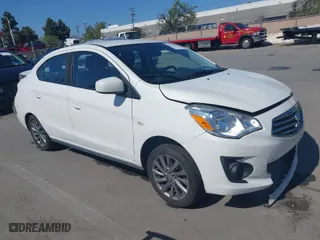 2019 Mitsubishi Mirage G4 ES with VIN ML32F3FJ0KHF01618, listed as a IAAI auction lot 41992596 with 66,512 mi miles. Bid and sale history available at carsss.com. Image 1.