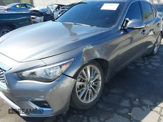 2021 Infiniti Q50 3.0t LUXE with VIN JN1EV7BP9MM706833, listed as a IAAI auction lot 41724977 with 55,784 mi miles. Bid and sale history available at carsss.com. Image 6.