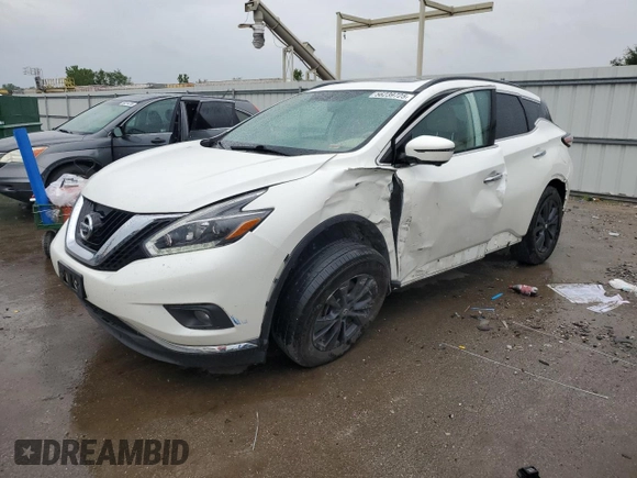 2018 Nissan Murano SV with VIN 5N1AZ2MH3JN111681, listed as a Copart auction lot 56239725 with 95,652 mi miles and Salvage title. Bid and sale history available at DreamBid. Image 1.