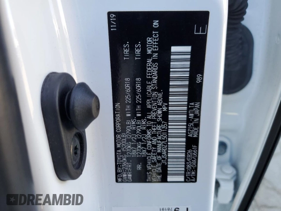 2020 Lexus NX with VIN JTJSARDZ7L5011357, listed as a Copart auction lot 51182075 with 58,908 mi miles and Salvage Title. Bid and sale history available at carsss.com. Image 15.