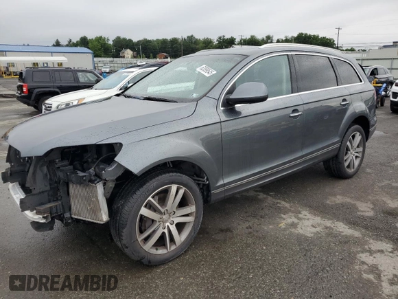 2014 Audi Q7 Premium Plus with VIN WA1LMAFE8ED015737, listed as a Copart auction lot 62099545 with 129,505 mi miles and Salvage title. Bid and sale history available at DreamBid. Image 1.