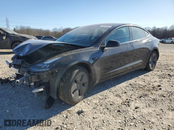 2022 Tesla Model 3 with VIN 5YJ3E1EA2NF317860, listed as a Copart auction lot 47372235 with 44,057 mi miles and Salvage Title. Bid and sale history available at DreamBid. Image 1.