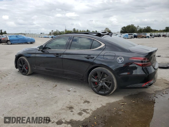 2023 Genesis G70 3.3T with VIN KMTG54TE9PU123542, listed as a Copart auction lot 78830254 with 23,782 mi miles and Salvage Title. Bid and sale history available at DreamBid. Image 2.