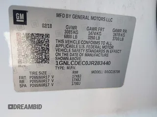 2018 Chevrolet Tahoe Commercial z VIN 1GNLCDEC0JR283440, wystawiony jako IAAI lot #41280493 z przebiegiem 241 531 mil mil oraz . Historia ofert i sprzedaży dostępna na DreamBid. Obrazek 9.