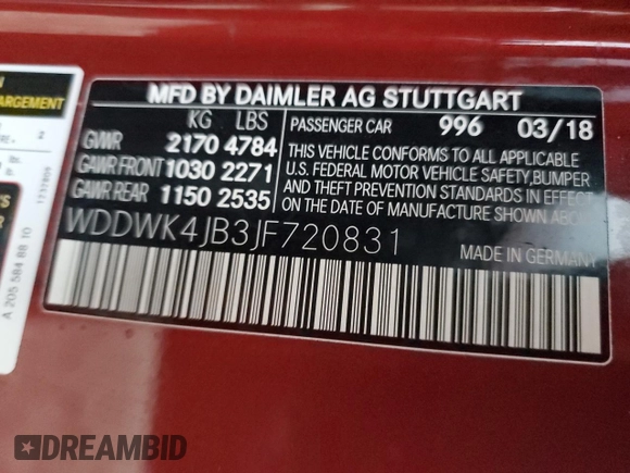 2018 Mercedes-Benz C 300 with VIN WDDWK4JB3JF720831, listed as a Copart auction lot 77084554 with Not Provided miles and Non Repairable. Bid and sale history available at DreamBid. Image 13.