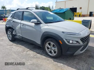 2023 Hyundai Kona SEL with VIN KM8K6CAB3PU062015, listed as a IAAI auction lot 42187191 with 35,599 mi miles. Bid and sale history available at carsss.com. Image 1.
