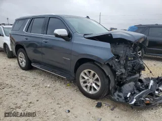 2021 Chevrolet Tahoe Premier with VIN 1GNSKSKDXMR259795, listed as a Copart auction lot 43608725 with 92,897 mi miles and Salvage Title. Bid and sale history available at carsss.com. Image 4.