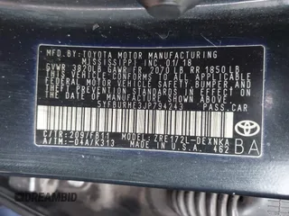 2018 Toyota Corolla L with VIN 5YFBURHE3JP794243, listed as a IAAI auction lot 42281880 with 41,659 mi miles and . Bid and sale history available at DreamBid. Image 9.