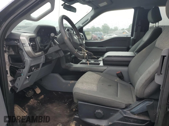 2021 Ford F-150 XL with VIN 1FTEX1EP9MKD20845, listed as a Copart auction lot 57053855 with 27,824 mi miles and Salvage title. Bid and sale history available at DreamBid. Image 7.