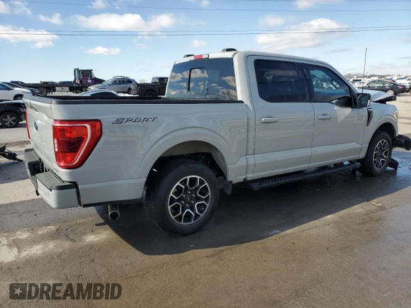 2023 Ford F-150 XL with VIN 1FTEW1CP4PKD26319, listed as a Copart auction lot 43797415 with 25,895 mi miles and Salvage Title. Bid and sale history available at DreamBid. Image 3.