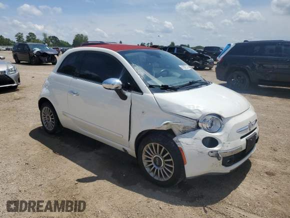 2012 FIAT 500 Lounge with VIN 3C3CFFER7CT109539, listed as a Copart auction lot 61502415 with 105,832 mi miles and Salvage title. Bid and sale history available at DreamBid. Image 4.