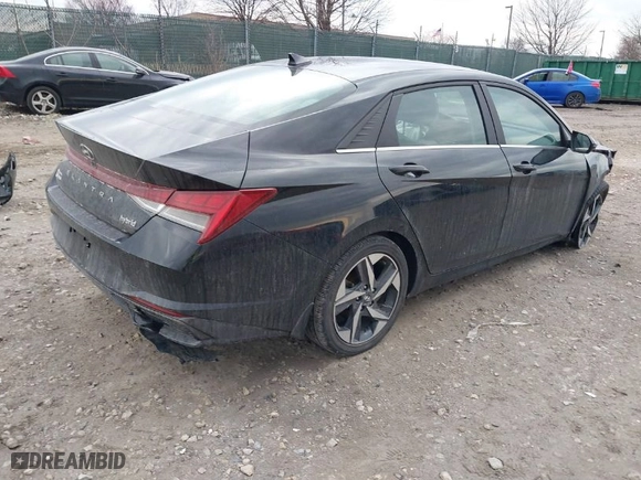 2023 Hyundai Elantra Hybrid Limited with VIN KMHLN4AJXPU048049, listed as a IAAI auction lot 41677654 with 1 mi miles. Bid and sale history available at carsss.com. Image 4.