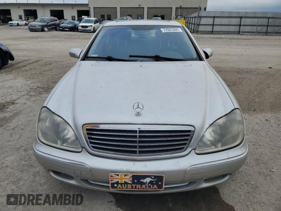 2002 Mercedes-Benz S-Class 5.0L with VIN WDBNG75J62A283821, listed as a Copart auction lot 72925304 with 93,531 mi miles and Clean Title. Bid and sale history available at carsss.com. Image 5.