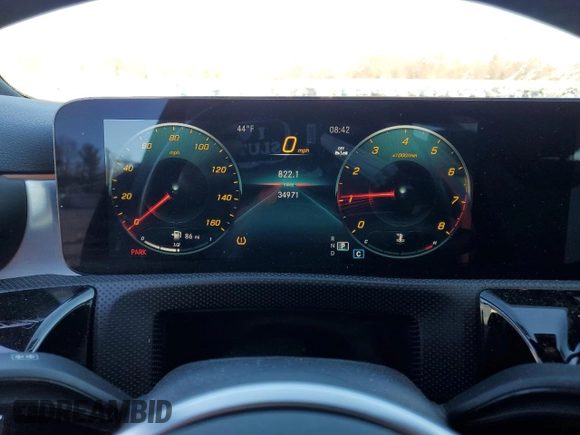 2021 Mercedes-Benz A 220 with VIN W1K3G4FB5MJ293313, listed as a Copart auction lot 46262365 with 34,971 mi miles and Salvage title. Bid and sale history available at DreamBid. Image 9.
