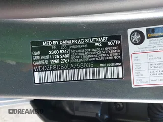 2020 Mercedes-Benz E 350 with VIN WDDZF8DB6LA753035, listed as a IAAI auction lot 42195100 with 18,783 mi miles and . Bid and sale history available at DreamBid. Image 9.