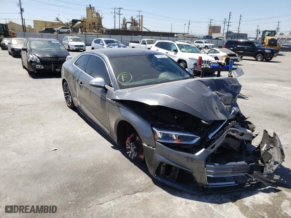 2018 Audi S5 Coupe Premium Plus with VIN WAUP4AF57JA043545, listed as a Copart auction lot 56029362 with NaN miles. Bid and sale history available at carsss.com. Image 1.