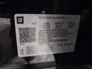 2018 GMC Yukon XL SLT with VIN 1GKS2GKC5JR346324, listed as a IAAI auction lot 41580164 with 123,640 mi miles. Bid and sale history available at carsss.com. Image 9.