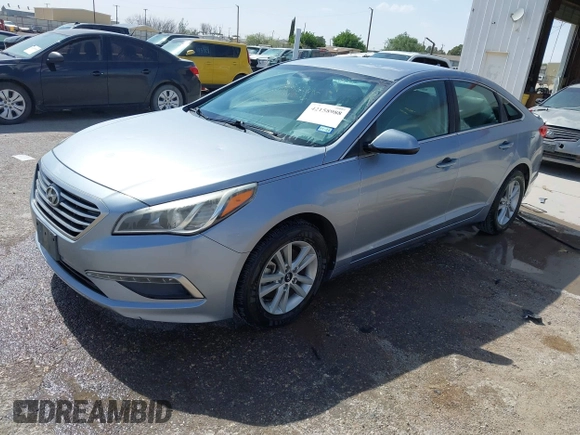 2015 Hyundai Sonata 2.4L SE with VIN 5NPE24AF4FH025196, listed as a IAAI auction lot 42158988 with 124,496 mi miles. Bid and sale history available at carsss.com. Image 2.