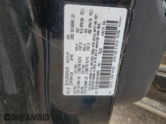 2004 Dodge 2500 SLT z VIN 3D7KU28D14G154093, wystawiony jako Copart lot #60282685 z przebiegiem 151 025 mil mil oraz Czysty tytuł • Clean title. Historia ofert i sprzedaży dostępna na DreamBid. Obrazek 12.