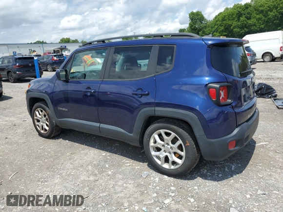 2017 Jeep Renegade Latitude with VIN ZACCJABB7HPE45338, listed as a Copart auction lot 56951665 with 168,286 mi miles and Salvage title. Bid and sale history available at DreamBid. Image 2.