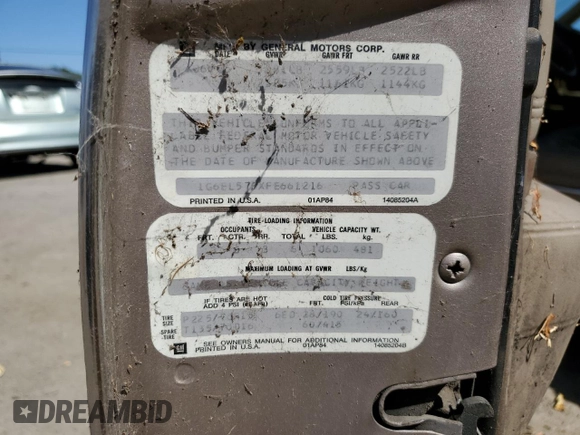 1985 Cadillac Eldorado z VIN 1G6EL578XFE661216, wystawiony jako Copart lot #54606984 z przebiegiem 12 462 mil mil oraz Szkoda całkowita • Salvage title. Historia ofert i sprzedaży dostępna na DreamBid. Obrazek 12.