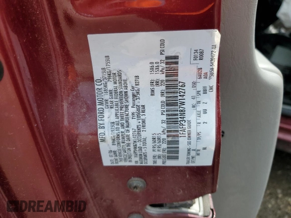 2007 Ford Focus S with VIN 1FAFP34N87W142767, listed as a Copart auction lot 58484605 with Not provided miles and Salvage title. Bid and sale history available at DreamBid. Image 12.