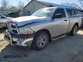 2012 Ram 1500 ST with VIN 3C6JD6AK9CG163703, listed as a Copart auction lot 46120365 with 101,894 mi miles and Salvage title. Bid and sale history available at DreamBid. Image 1.