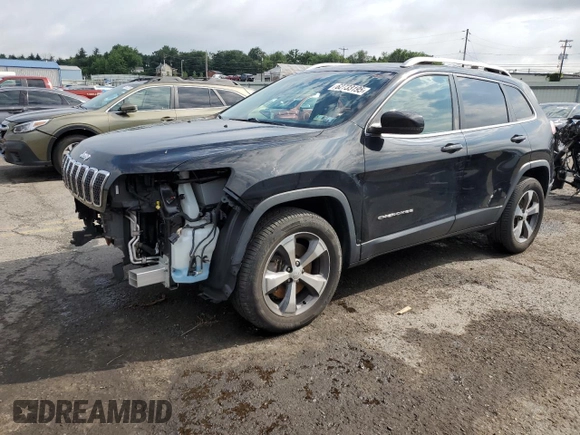 2019 Jeep Cherokee Limited with VIN 1C4PJMDN7KD142611, listed as a Copart auction lot 62733195 with 87,616 mi miles and Salvage title. Bid and sale history available at DreamBid. Image 1.