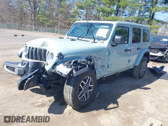 2024 Jeep Wrangler Sahara with VIN 1C4PJXEG1RW299325, listed as a IAAI auction lot 41854789 with 27,808 mi miles. Bid and sale history available at carsss.com. Image 18.