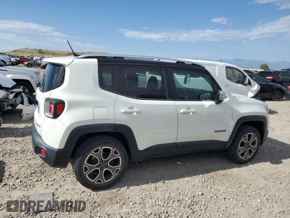 2017 Jeep Renegade Limited z VIN ZACCJBDBXHPG65785, wystawiony jako Copart lot #58090725 z przebiegiem 91 383 mil mil oraz Czysty tytuł • Clean title. Historia ofert i sprzedaży dostępna na DreamBid. Obrazek 3.