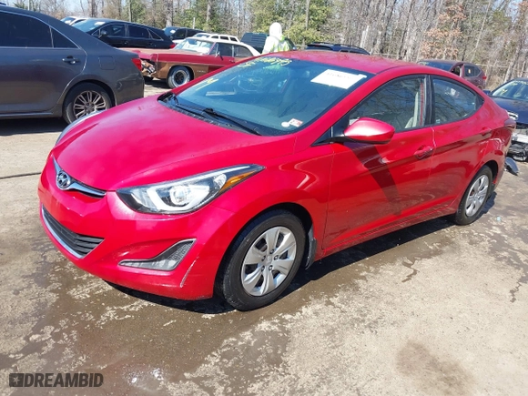 2016 Hyundai Elantra Value Edition with VIN KMHDH4AE2GU477376, listed as a IAAI auction lot 41686995 with 61,165 mi miles. Bid and sale history available at carsss.com. Image 17.