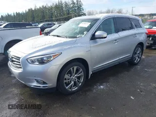 2014 Infiniti QX60 Hybrid with VIN 5N1CL0MN8EC510981, listed as a IAAI auction lot 41488111 with 2,810 mi miles and . Bid and sale history available at DreamBid. Image 2.