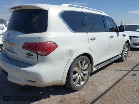 2014 Infiniti QX80 with VIN JN8AZ2NE8E9068192, listed as a IAAI auction lot 41882512 with 194,937 mi miles. Bid and sale history available at carsss.com. Image 4.
