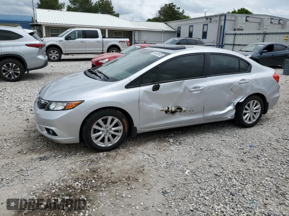 2012 Honda Civic EX with VIN 2HGFB2F80CH557022, listed as a Copart auction lot 54429535 with 189,345 mi miles and Clean Title. Bid and sale history available at DreamBid. Image 1.