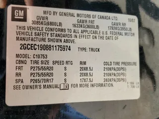 2008 Chevrolet Silverado 1500 LT w/2LT with VIN 2GCEC190881175974, listed as a Copart auction lot 51721825 with 199,809 mi miles and Clean Title. Bid and sale history available at carsss.com. Image 12.