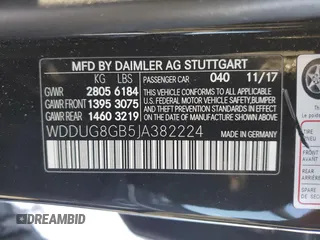 2018 Mercedes-Benz S 560 with VIN WDDUG8GB5JA382224, listed as a Copart auction lot 88408125 with 80,825 mi miles and Salvage Title. Bid and sale history available at carsss.com. Image 12.