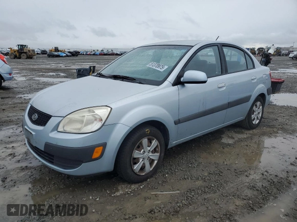 2009 Kia Rio LX with VIN KNADE223396443465, listed as a Copart auction lot 51370975 with 110,952 mi miles and Salvage Title. Bid and sale history available at carsss.com. Image 1.