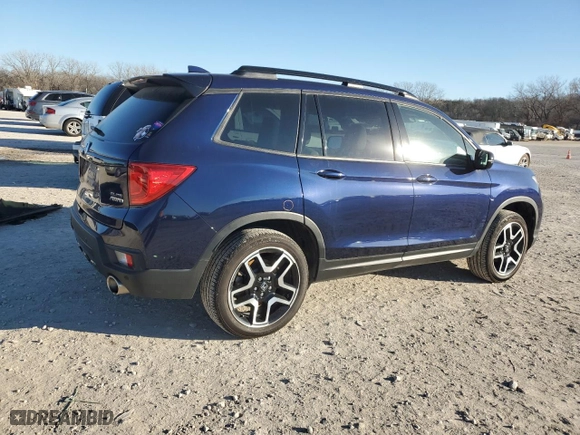 2022 Honda Passport Elite with VIN 5FNYF8H01NB023932, listed as a Copart auction lot 83674004 with 26,134 mi miles and Salvage Title. Bid and sale history available at carsss.com. Image 3.
