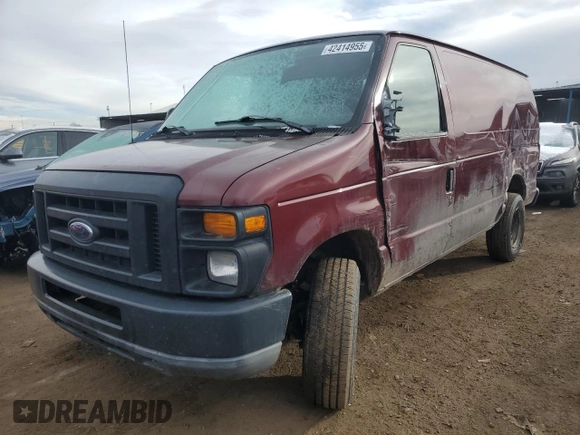 2010 Ford Econoline Cargo Commercial with VIN 1FTSE3EL2ADA98814, listed as a Copart auction lot 42414955 with 138,273 mi miles and Salvage Title. Bid and sale history available at carsss.com. Image 1.