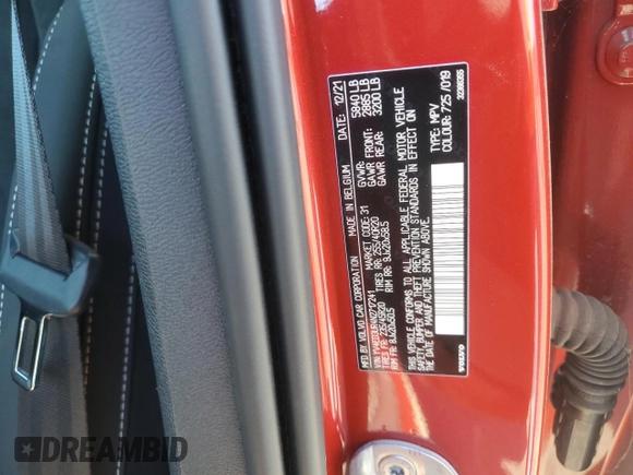 2022 Volvo XC40 Twin Plus z VIN YV4ED3UR4N2717241, wystawiony jako Copart lot #68005304 z przebiegiem Nie podano mil oraz Szkoda całkowita • Salvage title. Historia ofert i sprzedaży dostępna na DreamBid. Obrazek 12.