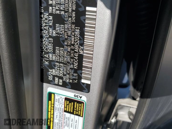 2024 Kia EV6 GT-Line z VIN KNDC44LA6R5202841, wystawiony jako Copart lot #57298405 z przebiegiem 18 mil mil oraz Szkoda całkowita • Salvage title. Historia ofert i sprzedaży dostępna na DreamBid. Obrazek 13.