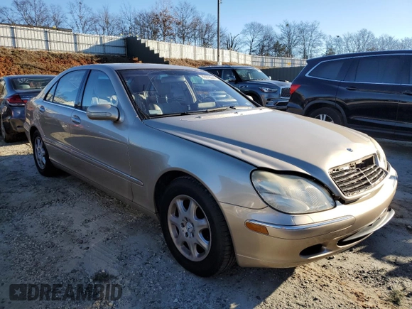 2002 Mercedes-Benz S-Class 4.3L with VIN WDBNG70J32A289860, listed as a Copart auction lot 85976544 with 129,617 mi miles and Salvage Title. Bid and sale history available at carsss.com. Image 4.