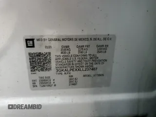 2020 GMC Terrain SLT z VIN 3GKALPEXXLL237407, wystawiony jako Copart lot #50748645 z przebiegiem 83 740 mil mil oraz Czysty tytuł • Clean title. Historia ofert i sprzedaży dostępna na DreamBid. Obrazek 12.