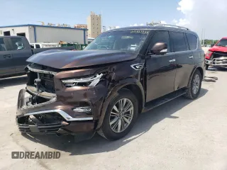 2018 Infiniti QX80 with VIN JN8AZ2NF3J9663745, listed as a Copart auction lot 65327354 with 100,853 mi miles and Salvage Title. Bid and sale history available at carsss.com. Image 1.