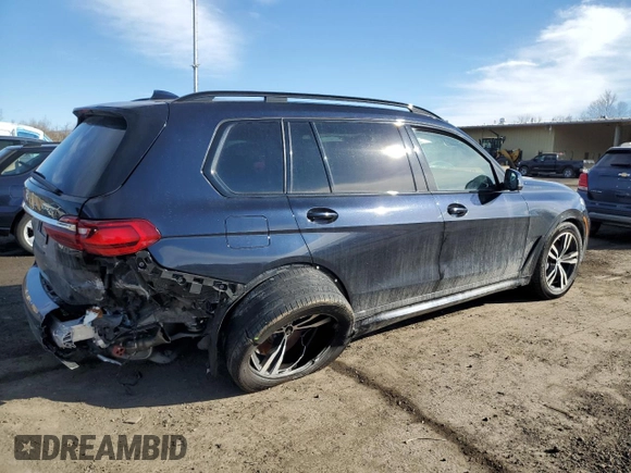 2022 BMW X7 xDrive40i with VIN 5UXCW2C02N9M84404, listed as a Copart auction lot 45557825 with 0 mi miles and Salvage Title. Bid and sale history available at carsss.com. Image 3.