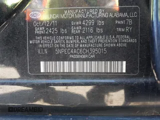 2012 Hyundai Sonata Limited with VIN 5NPEC4AC6CH395015, listed as a IAAI auction lot 41875933 with 197,529 mi miles and . Bid and sale history available at DreamBid. Image 9.